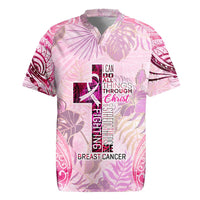 Breast Cancer Polynesian Rugby Jersey I Can Do All Things Through Christ