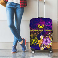 Wallis and Futuna Luggage Cover Whale Hibiscus Polynesian