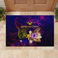 Wallis and Futuna Rubber Doormat Whale Hibiscus Polynesian