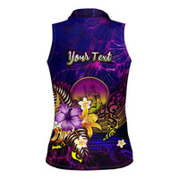 Wallis and Futuna Women Sleeveless Polo Shirt Whale Hibiscus Polynesian