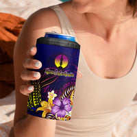 New Caledonia 4 in 1 Can Cooler Tumbler Whale Hibiscus Polynesian