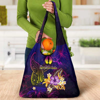 New Caledonia Grocery Bag Whale Hibiscus Polynesian