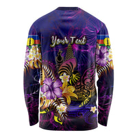 New Caledonia Long Sleeve Shirt Whale Hibiscus Polynesian