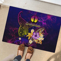 New Caledonia Rubber Doormat Whale Hibiscus Polynesian