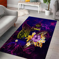 Tahiti French Polynesia Area Rug Whale Hibiscus Polynesian