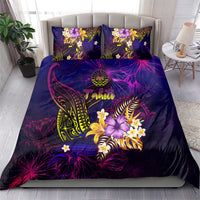 Tahiti French Polynesia Bedding Set Whale Hibiscus Polynesian