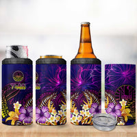 Tahiti French Polynesia 4 in 1 Can Cooler Tumbler Whale Hibiscus Polynesian