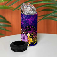Tahiti French Polynesia 4 in 1 Can Cooler Tumbler Whale Hibiscus Polynesian