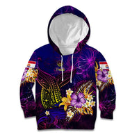 Tahiti French Polynesia Kid Hoodie Whale Hibiscus Polynesian