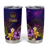 Tahiti French Polynesia Tumbler Cup Whale Hibiscus Polynesian
