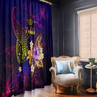 Tahiti French Polynesia Window Curtain Whale Hibiscus Polynesian