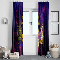 Tahiti French Polynesia Window Curtain Whale Hibiscus Polynesian