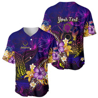 Cook Islands Baseball Jersey Whale Hibiscus Polynesian DT02 - Polynesian Pride