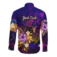 Cook Islands Long Sleeve Button Shirt Whale Hibiscus Polynesian DT02 - Polynesian Pride