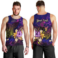 Cook Islands Men Tank Top Whale Hibiscus Polynesian DT02 - Polynesian Pride