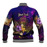 Nauru Baseball Jacket Whale Hibiscus Polynesian