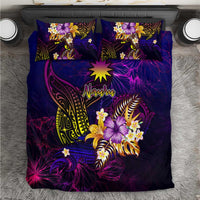 Nauru Bedding Set Whale Hibiscus Polynesian