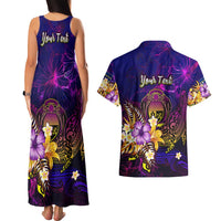 Nauru Couples Matching Tank Maxi Dress and Hawaiian Shirt Whale Hibiscus Polynesian DT02 - Polynesian Pride