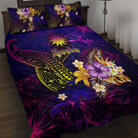Nauru Quilt Bed Set Whale Hibiscus Polynesian