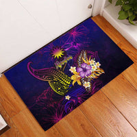 Nauru Rubber Doormat Whale Hibiscus Polynesian