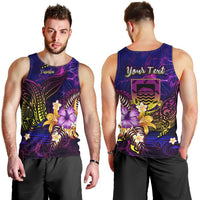 Tuvalu Men Tank Top Whale Hibiscus Polynesian