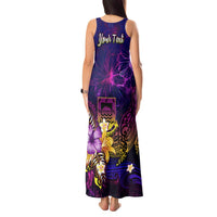 Tuvalu Tank Maxi Dress Whale Hibiscus Polynesian