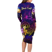 Northern Mariana Islands Family Matching Long Sleeve Bodycon Dress and Hawaiian Shirt Whale Hibiscus Polynesian DT02 - Polynesian Pride