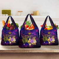 Northern Mariana Islands Grocery Bag Whale Hibiscus Polynesian