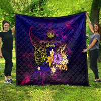 Northern Mariana Islands Quilt Whale Hibiscus Polynesian