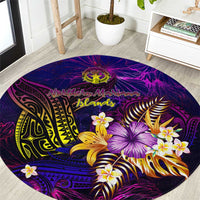 Northern Mariana Islands Round Carpet Whale Hibiscus Polynesian