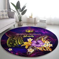 Northern Mariana Islands Round Carpet Whale Hibiscus Polynesian