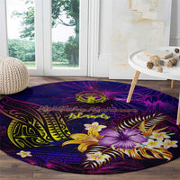 Northern Mariana Islands Round Carpet Whale Hibiscus Polynesian