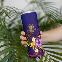 Northern Mariana Islands Skinny Tumbler Whale Hibiscus Polynesian DT02 - Polynesian Pride