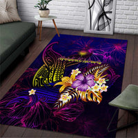 Marshall Islands Area Rug Whale Hibiscus Polynesian