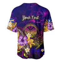 Marshall Islands Baseball Jersey Whale Hibiscus Polynesian