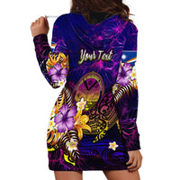 Marshall Islands Hoodie Dress Whale Hibiscus Polynesian
