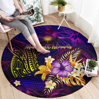 Marshall Islands Round Carpet Whale Hibiscus Polynesian