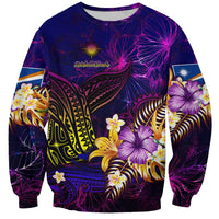 Marshall Islands Sweatshirt Whale Hibiscus Polynesian