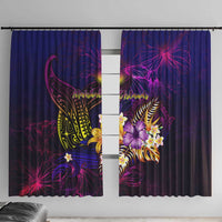 Marshall Islands Window Curtain Whale Hibiscus Polynesian