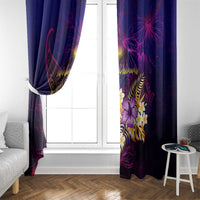 Marshall Islands Window Curtain Whale Hibiscus Polynesian