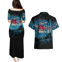 Fiji Rugby Couples Matching Puletasi Dress and Hawaiian Shirt Bring The Heat DT02 - Polynesian Pride