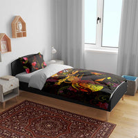 Wallis and Futuna Bedding Set Octopus Plumeria Polynesian Tattoo