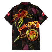 Wallis and Futuna Family Matching Summer Maxi Dress and Hawaiian Shirt Octopus Plumeria Polynesian Tattoo