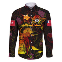 Wallis and Futuna Family Matching Tank Maxi Dress and Hawaiian Shirt Octopus Plumeria Polynesian Tattoo