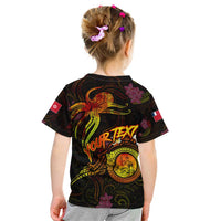 Wallis and Futuna Kid T Shirt Octopus Plumeria Polynesian Tattoo