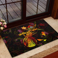 Wallis and Futuna Rubber Doormat Octopus Plumeria Polynesian Tattoo