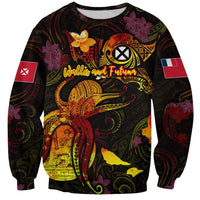 Wallis and Futuna Sweatshirt Octopus Plumeria Polynesian Tattoo