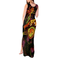 Wallis and Futuna Tank Maxi Dress Octopus Plumeria Polynesian Tattoo