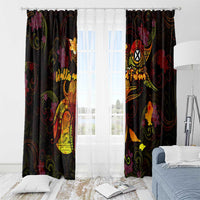 Wallis and Futuna Window Curtain Octopus Plumeria Polynesian Tattoo