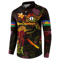 New Caledonia Button Sweatshirt Octopus Plumeria Polynesian Tattoo